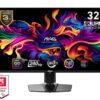 Monitor|MSI|MAG 321UPX QD-OLED|32"|Gaming|Panel QD-OLED|3840x2160|16:9|240Hz|Matte|0.03 ms|Swivel|Pivot|Height adjustable|Tilt|Colour Black|MAG321UPXQD-OLED