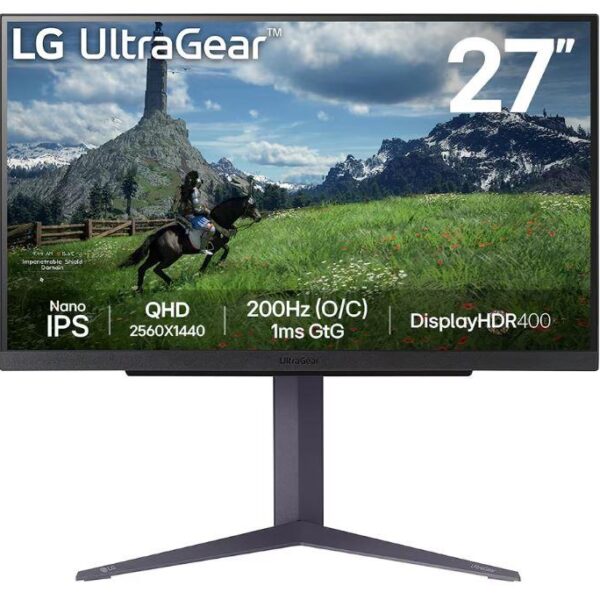 LCD Monitor|LG|27"|Panel IPS|2560x1440|16:9|180Hz|1 ms|Pivot|Height adjustable|Tilt|Colour Black|27GS85Q-B